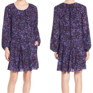 Rebecca Taylor Silk Bouquet Rhapsody Dress Purple Blue Festival Size 6 NWOT